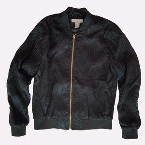 H&M Textured Zip-up Bomber Jacket